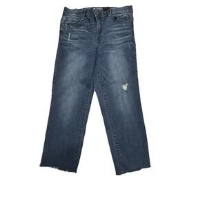 Democracy Ab Solution High Rise Tapered Cropped 16P Petite Stretch Blue Denim